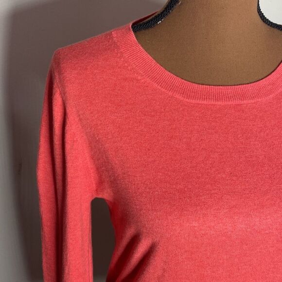 J. Crew Factory Teddie cotton red orange sweater size S - Picture 6 of 11